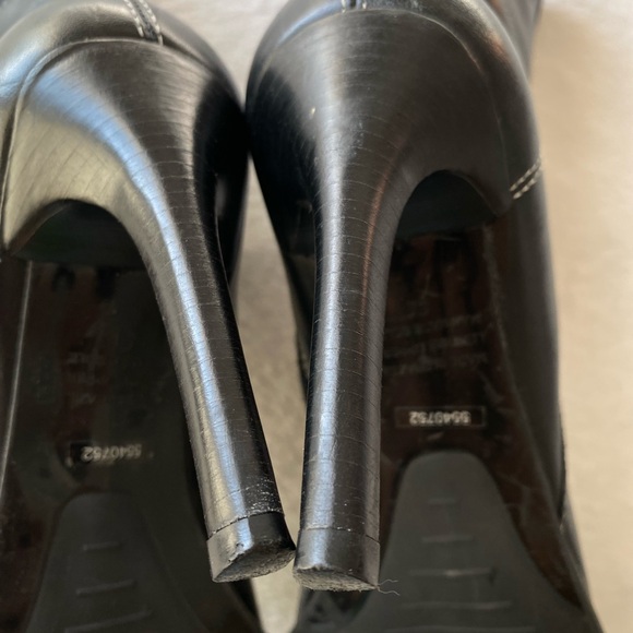 Diba Vintage Y2K Pointed Toe Boots Retro 90s Black Leather Heel - Picture 6 of 16